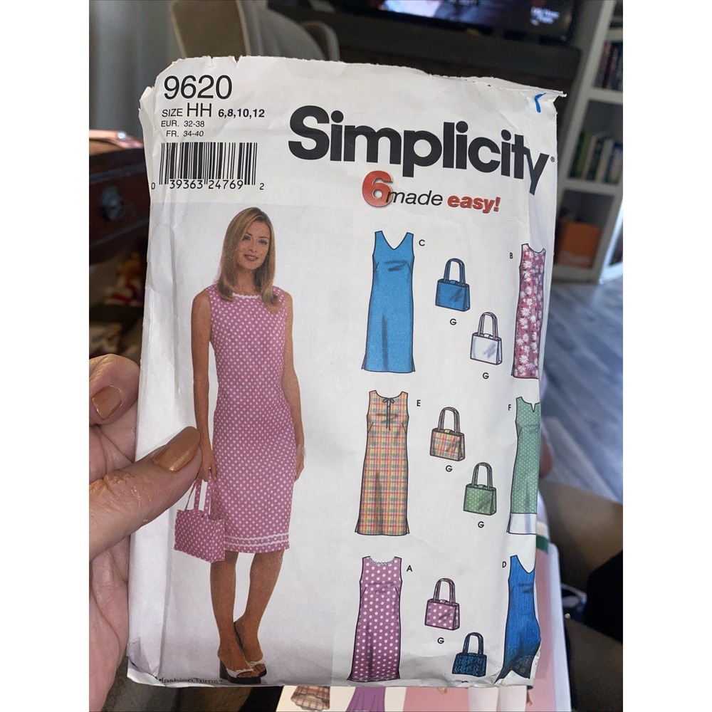Simplicity 9620 Misses Easy Dress and Purse Sewing Pattern Size 6-12 Cut to 12